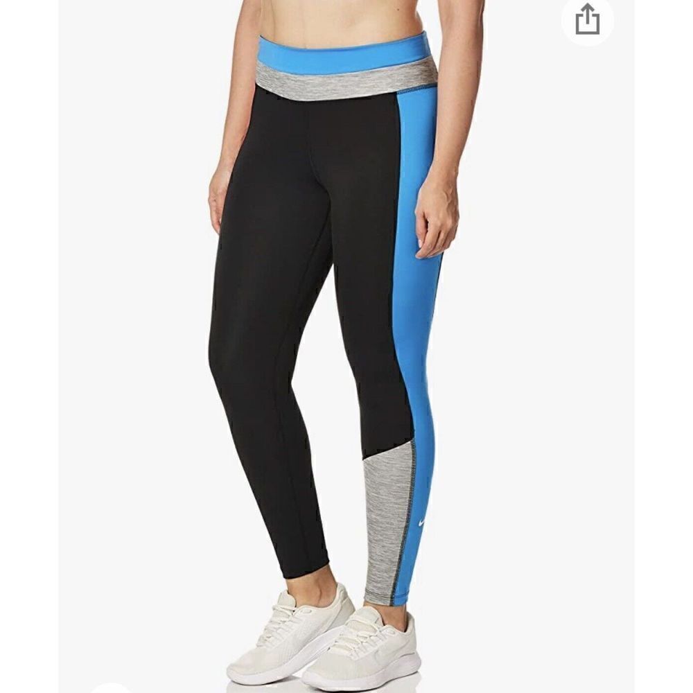 NEW..NIKE ONE WOMEN PLUS SIZE M MID RISE 7/8 COLOR BLOCK LEGGINGS